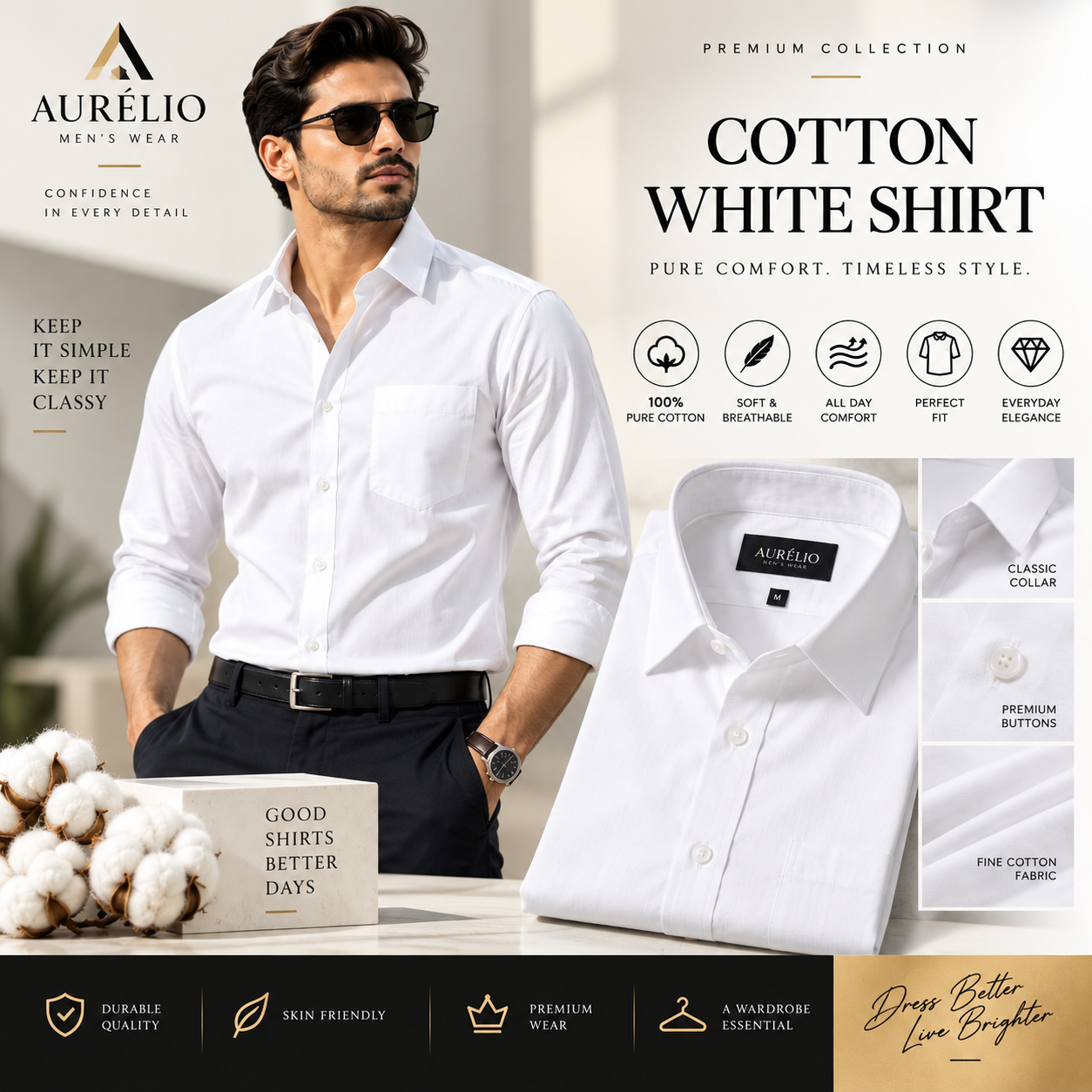 Premium Cotton White Shirt